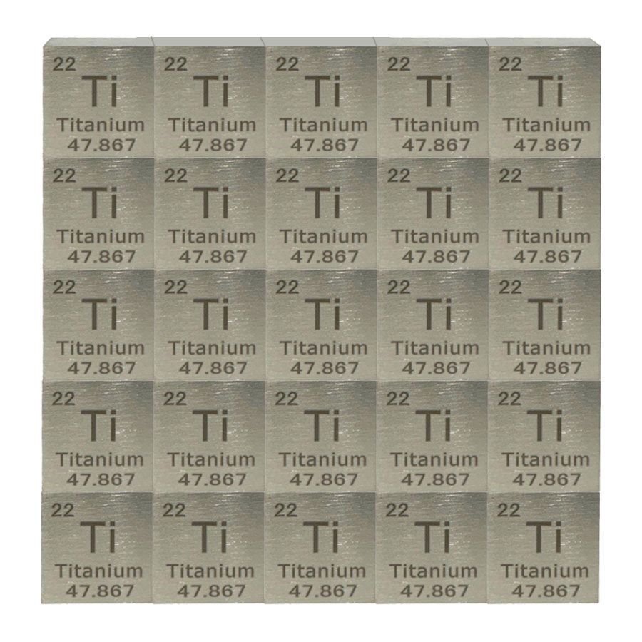 Estonie. 25 x 15mm 999 Fine Titanium Cube #1.0