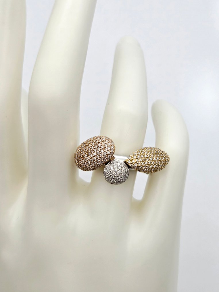 戒指 - 18K包金 白金, 黄金, 玫瑰金 - 0.90ct. tw. 钻石 (天然) #1.0