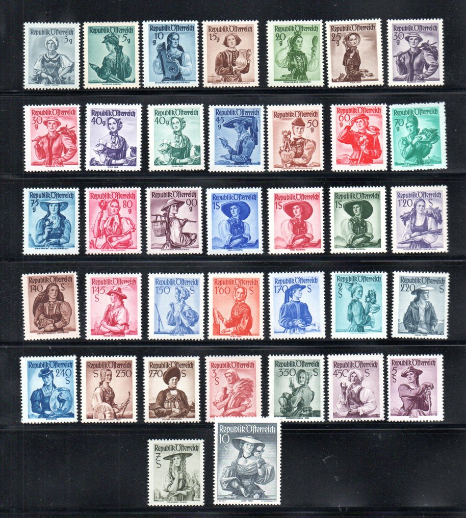 奧地利 1948/1952 - 第893/926和978/80号服装完整 - 893/26 und 978/80 #1.0