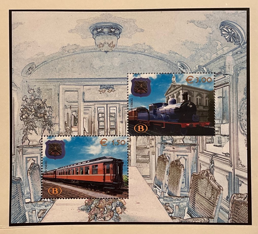 Belgique 1960/2012 - Collection de vignettes de chemin de fer sur des pages d'album. - OBP TRV #4.3