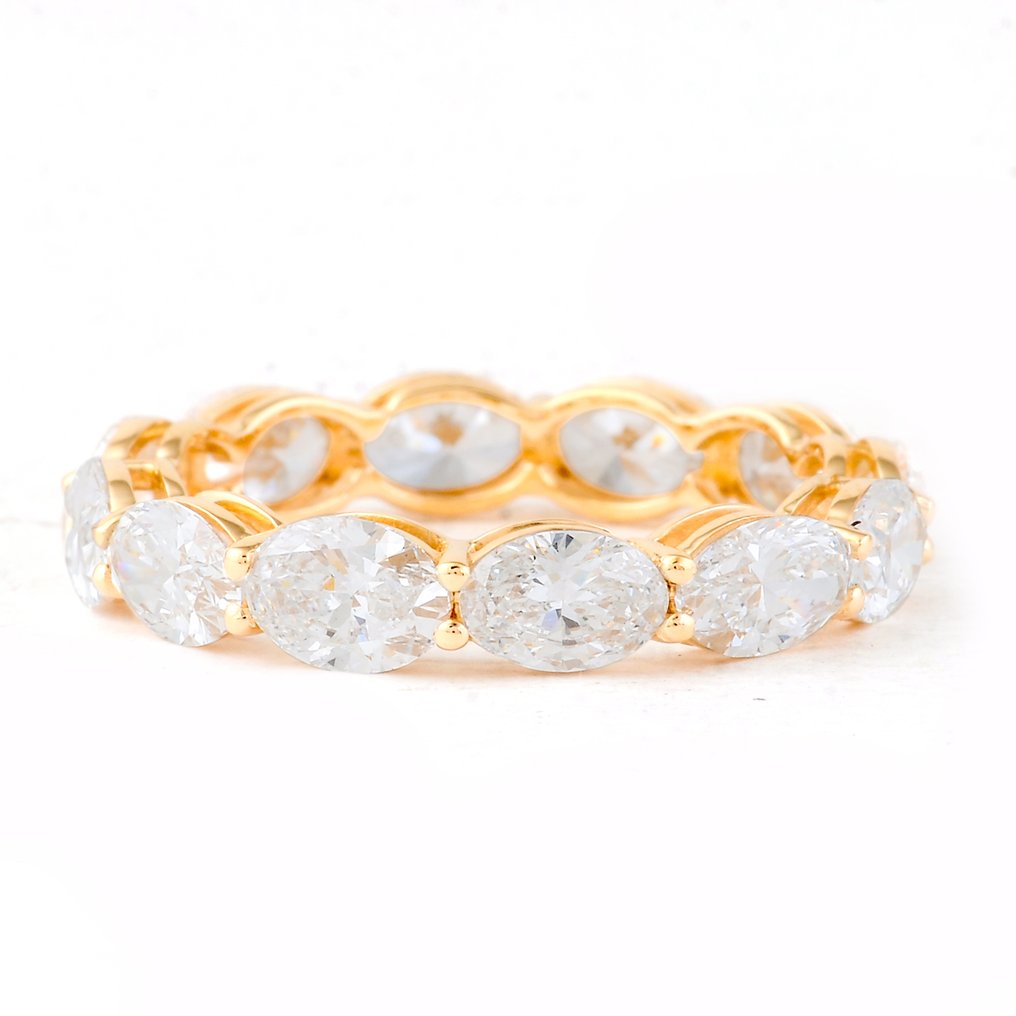 Ei pohjahintaa - Sormus - 14 kt. Valkokulta -  3.87ct. tw. Timantti (Laboratoriossa kasvatettu) - Timantti #1.0