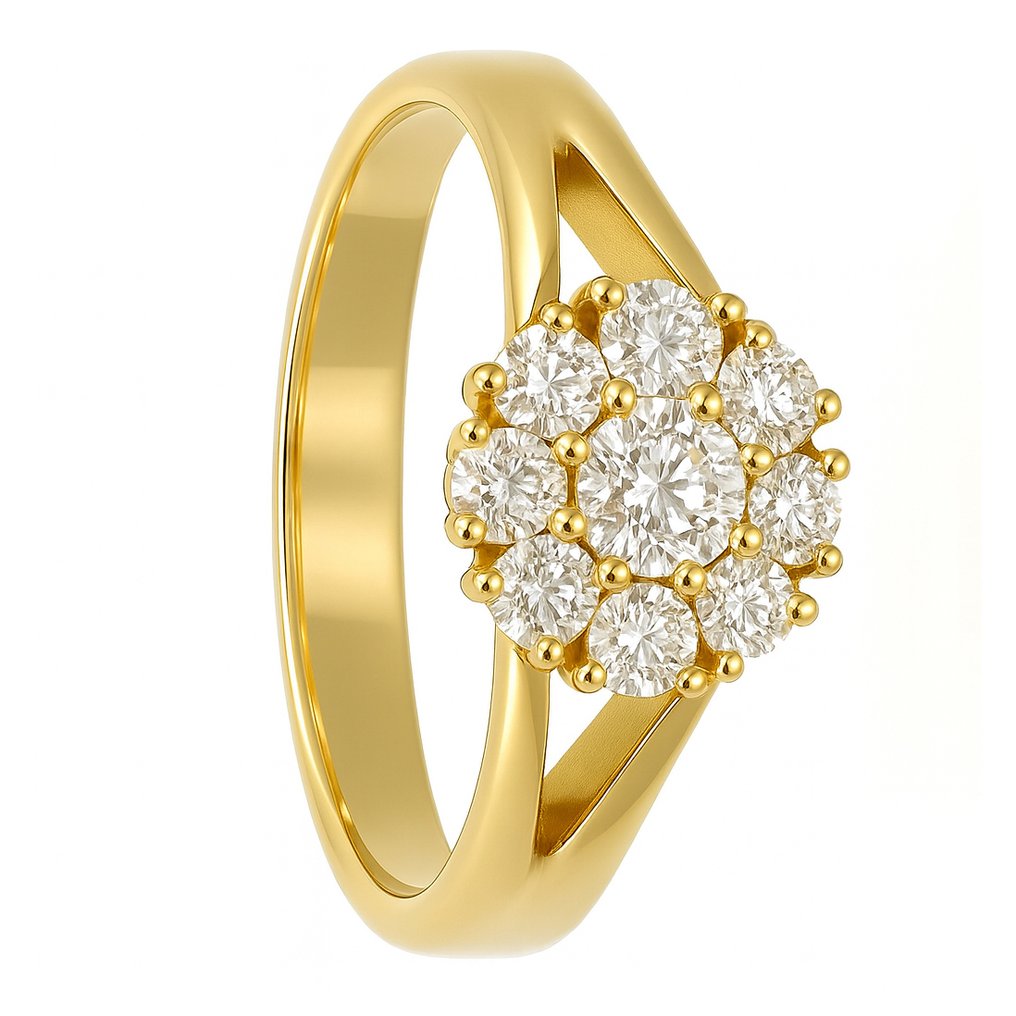 Bague - 18 carats Or jaune - 0.47ct. tw. Diamant (Naturelle) #1.0