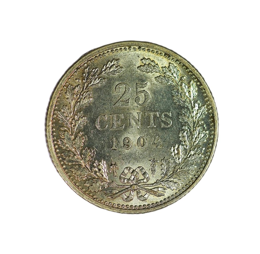 Nederland. Wilhelmina. 25 Cents 1904 - Sch. 857 - Quality piece  (Zonder minimumprijs) #1.0