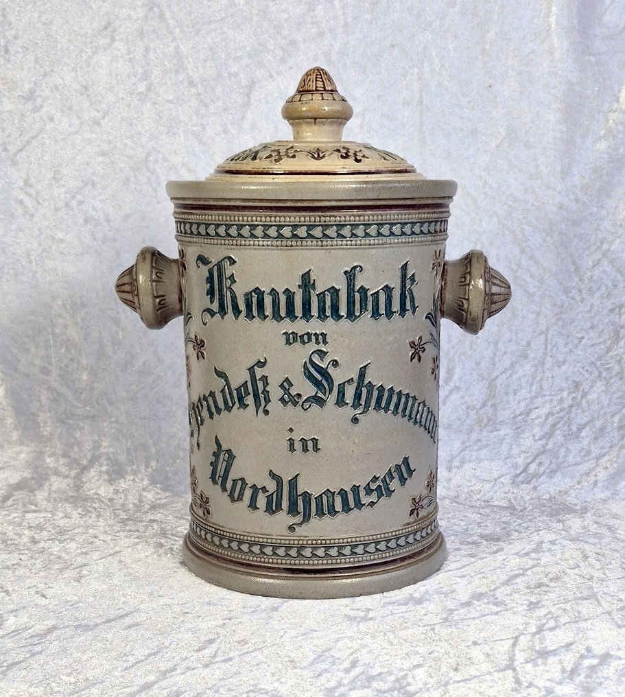 Gebr. Jung Jugendstil Kautabaktopf  Hendeß & Schumann - Fémdoboz - Creamware #1.0