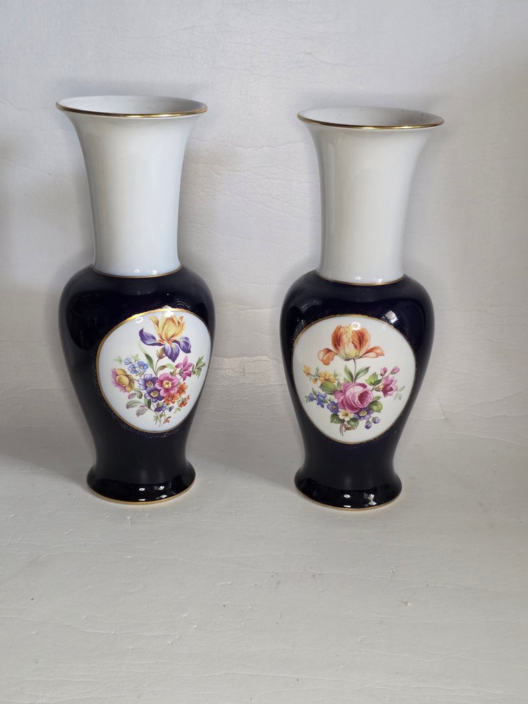Kobalt - Vase (2) - Porcelain - Real cobalt vases #1.0