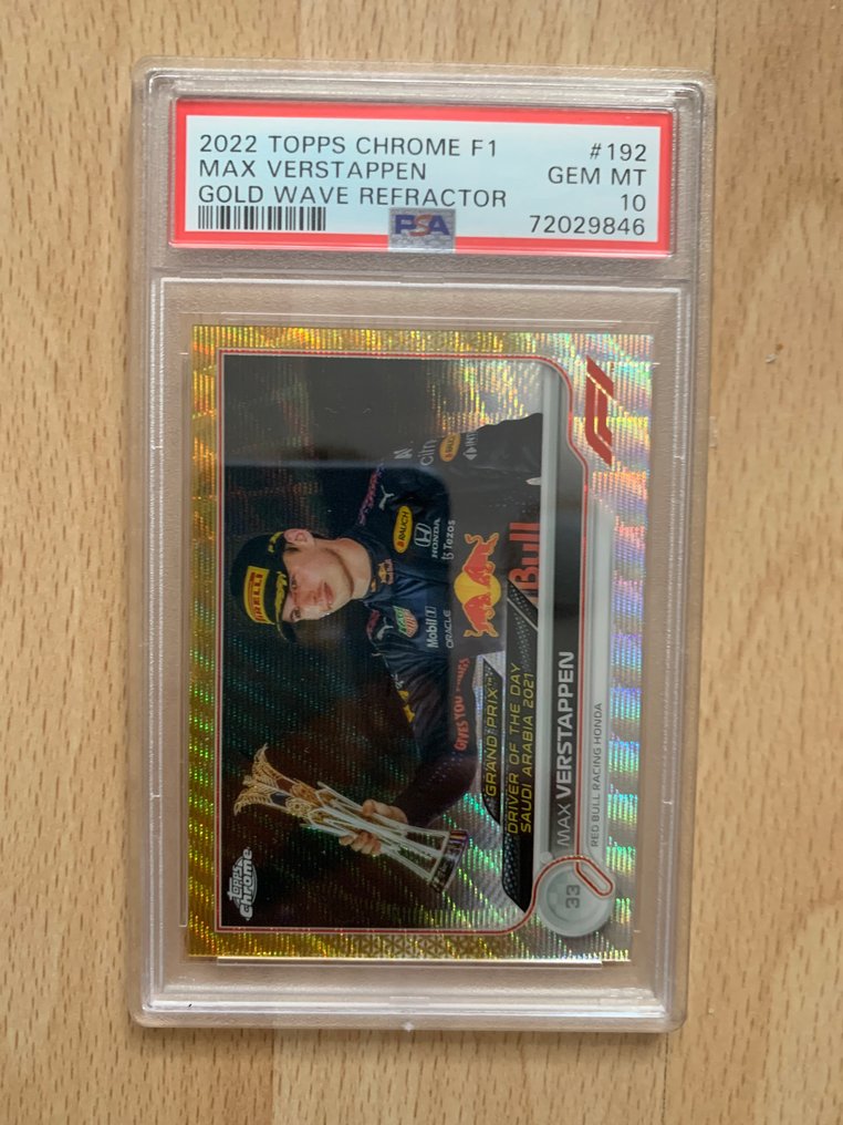 2022 Topps Formula 1 Max Verstappen #192 Gold Wave Refractor/50 - PSA 10 - 1 Graded card #1.0