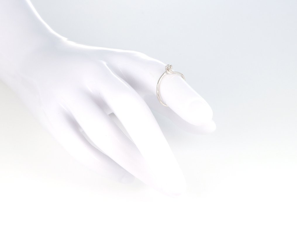 Sem preço de reserva - Anel - 18 K Ouro branco - 0.04ct. tw. Diamante (Natural) #2.1
