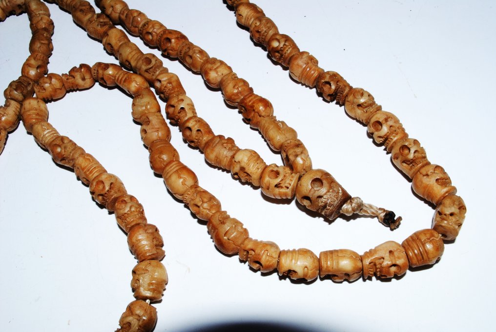 Mala Shaman 108 skulls bones handcrafted 120 cm - Bone - Nepal - Late 20th century #3.2