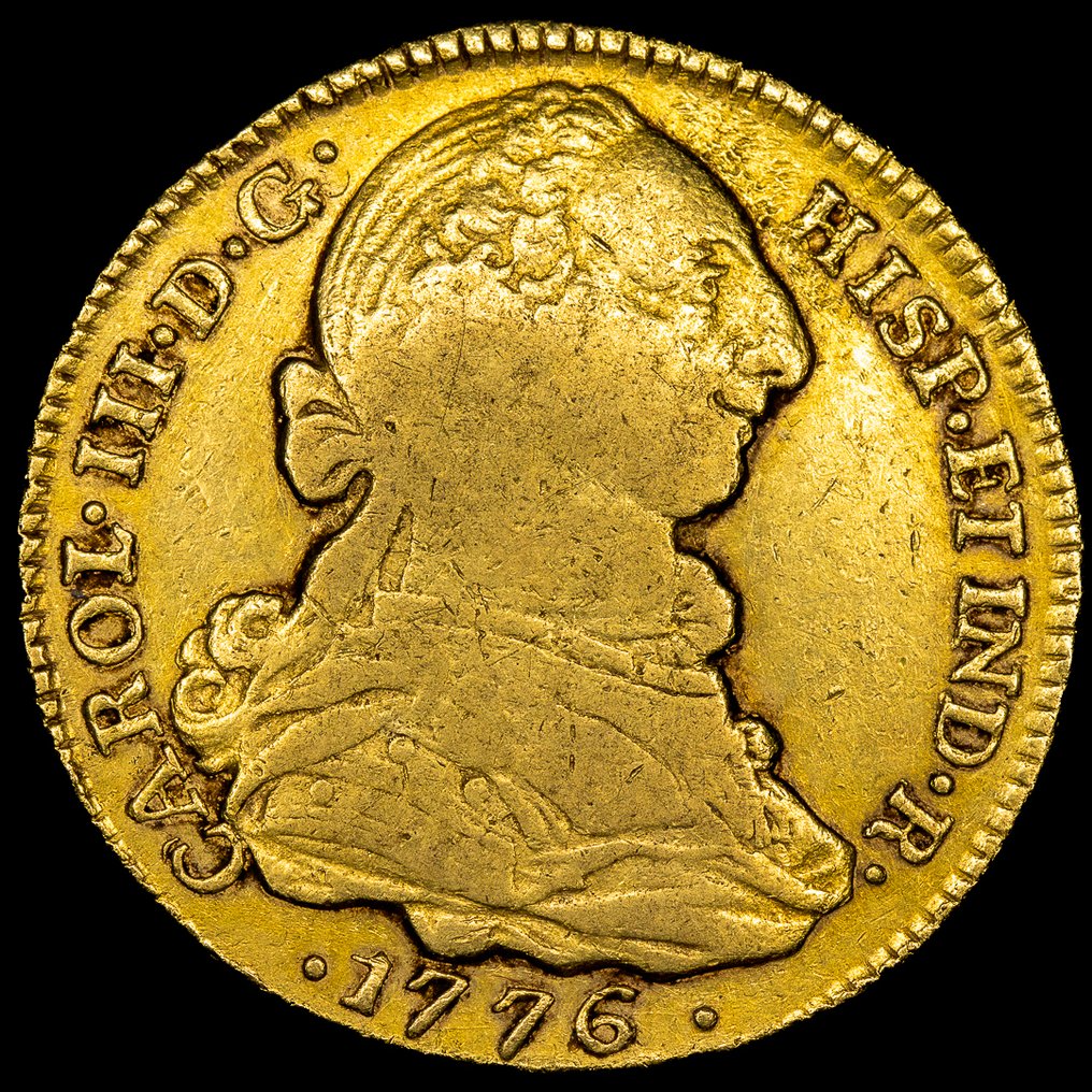 Spanien. Karl III.. 4 Escudos 1776 -  Popayan SF #1.0