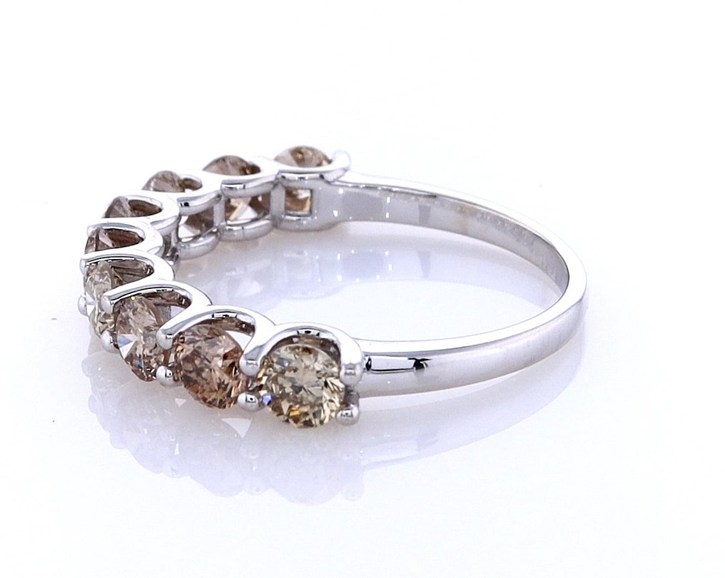 没有保留价 - 戒指 - 14K包金 白金 -  1.60ct. tw. 钻石 (天然色彩的) #4.3