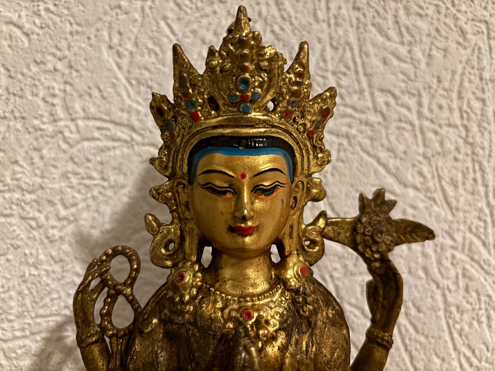 Άγαλμα, Nepali ‘Gold face’ depiction Buddhist deity Tara Devi - 22 cm - Μπρούντζος #1.0