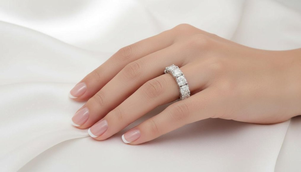 Nincs minimálár - Gyűrű - 18 kt. Fehér arany, Sárga arany -  6.37ct. tw. Gyémánt (Természetes) - Lenyűgöző gyűrű #1.0