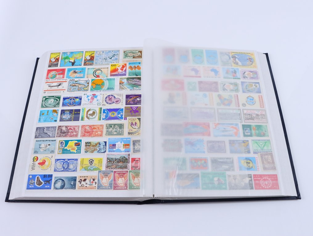 世界  - 主题地图未使用收藏，存放于邮票册中 #3.2