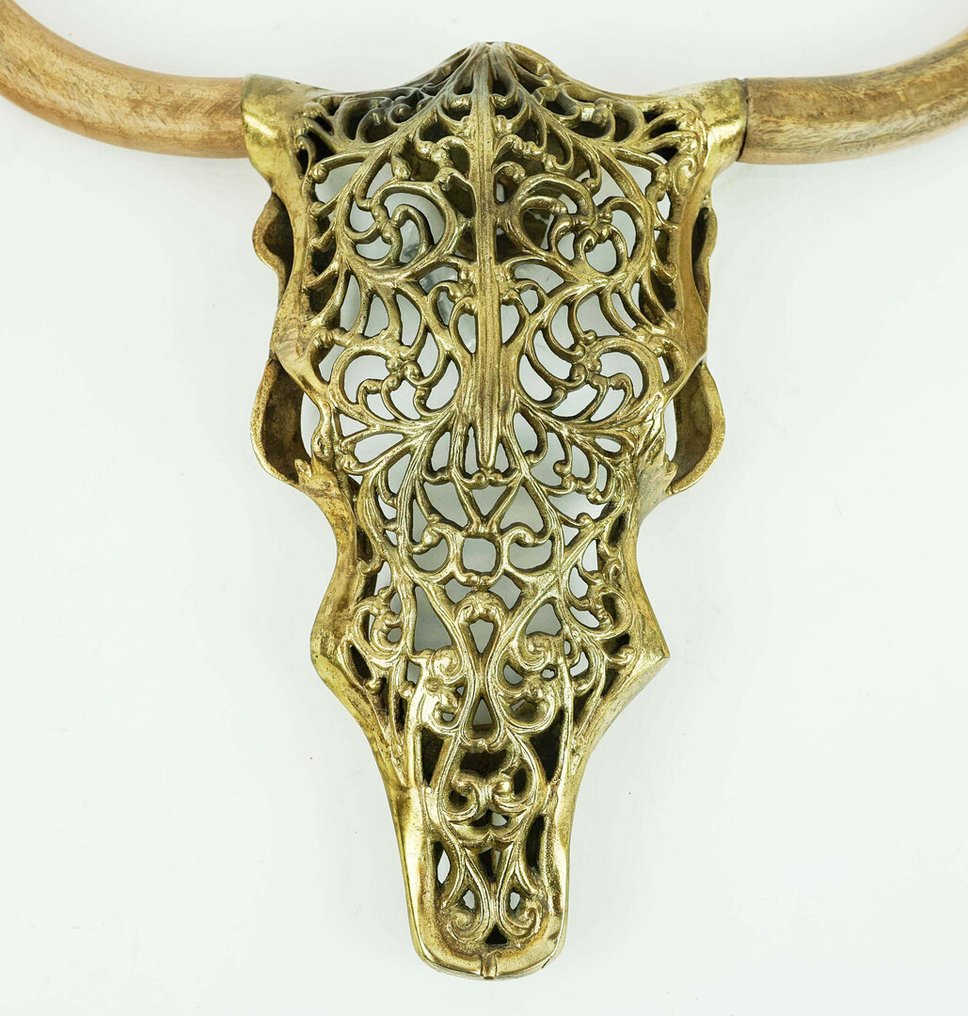 Decoración para pared - Cráneo de bisonte de oro #1.0
