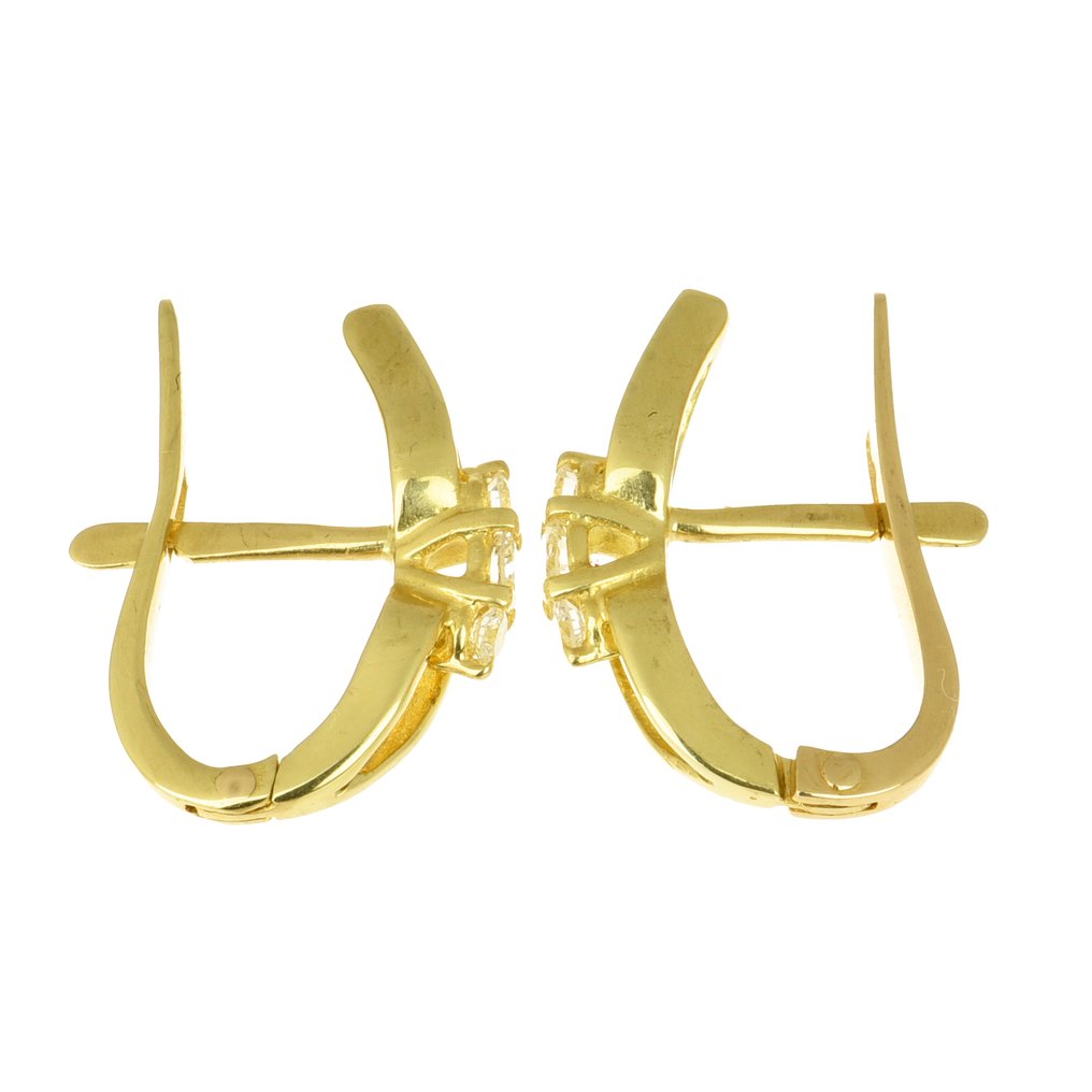 Σκουλαρίκια - 18 καράτια Κίτρινο χρυσό Διαμάντι (Φυσικό) #1.0