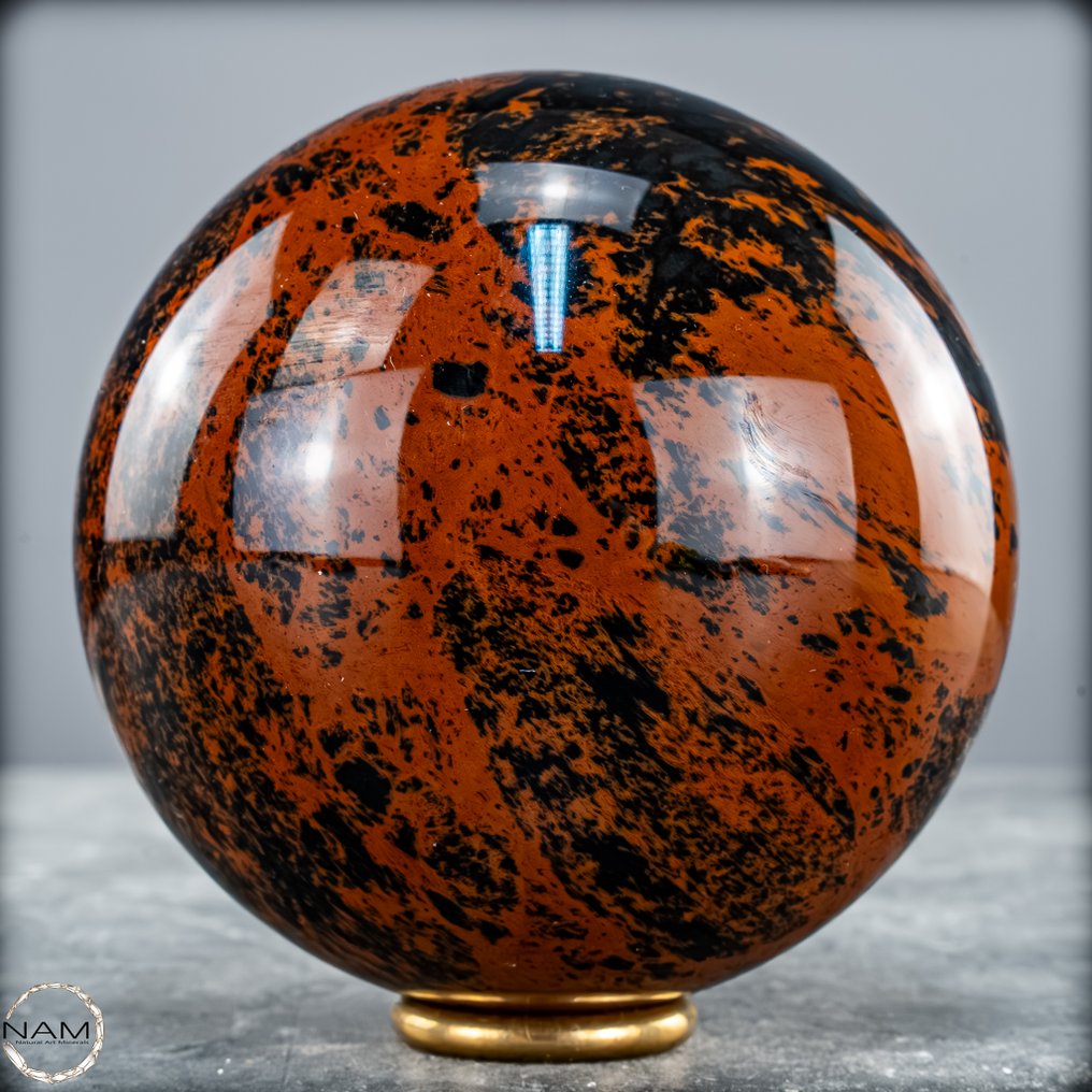 Πολύ σπάνιο μαόνι-οψιδιανός Σφαίρα, από το Μεξικό- 763.16 g #4.3