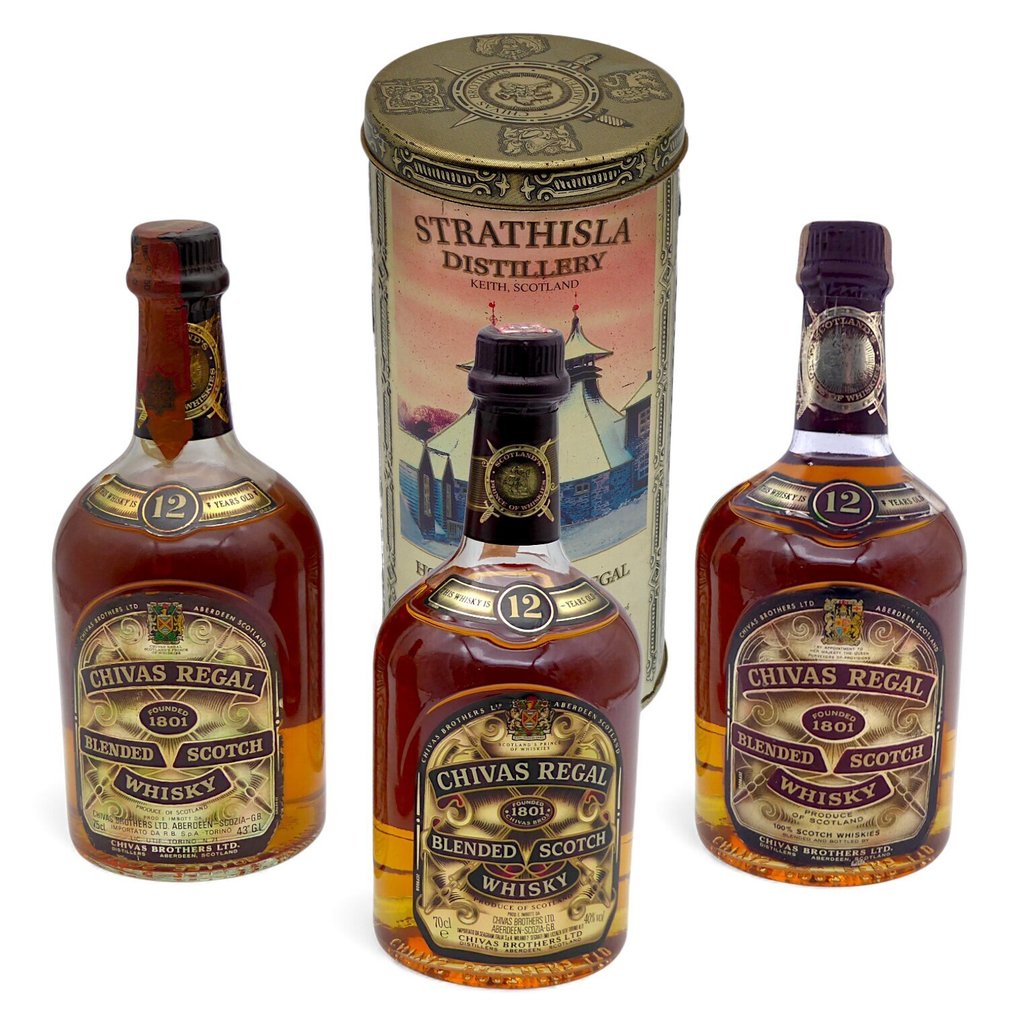 Chivas Regal 12 years old  - b. 1990s, 1970s - 70cl, 75cl - 3 bottles #1.0
