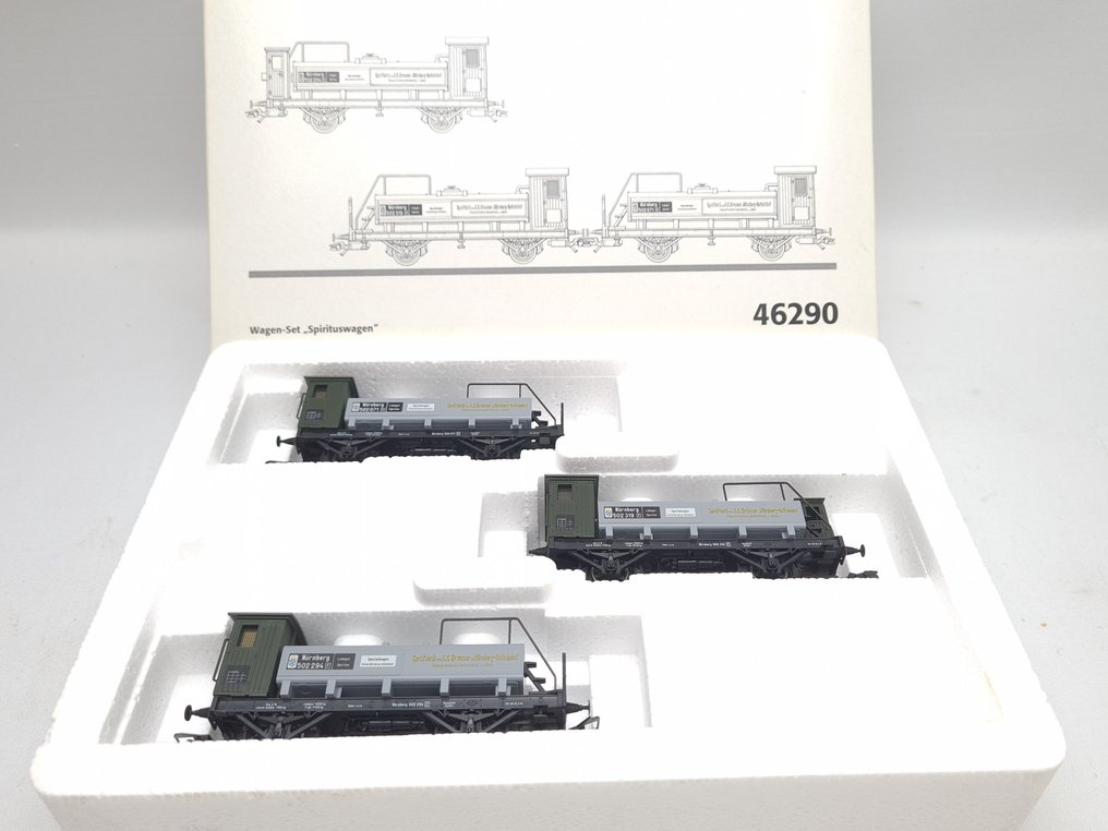 Märklin H0 - 46290 - Set di vagoni merci di modellini di treni (1) - Set di tre veicoli a gas - K.Bay.Sts.B #2.1