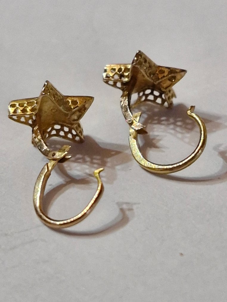 Nincs minimálár - Drop fülbevaló - 18 kt. Sárga arany Gyöngy - Dormeuses Napoléon III #4.3