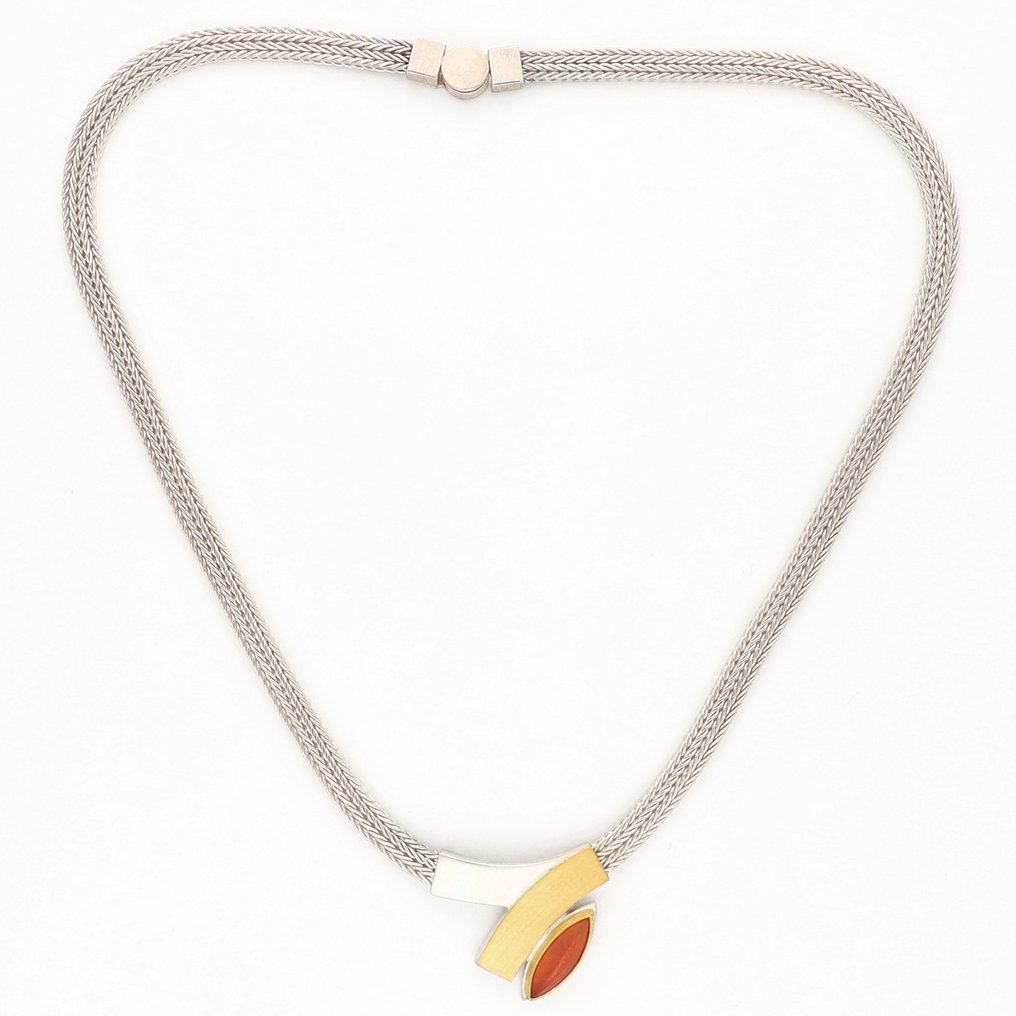 Senza prezzo di riserva - Collana con ciondolo .925/1000 argento - Carneool #2.1