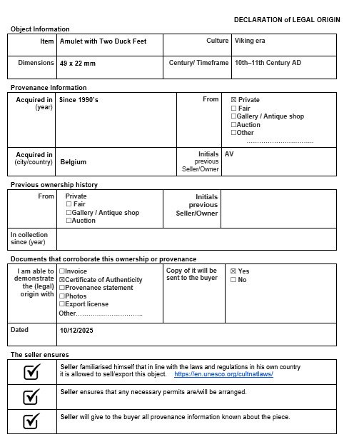 Viking Era Bronze Amulet with Two Duck Feet - 49 mm (No reserve price) #2.1