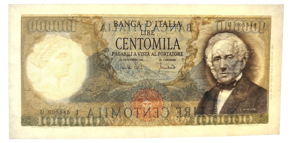 Ιταλία. - 100.000 Lire 19/07/1970 "Manzoni" - Gigante BI 82B2; Pick 100b #2.1