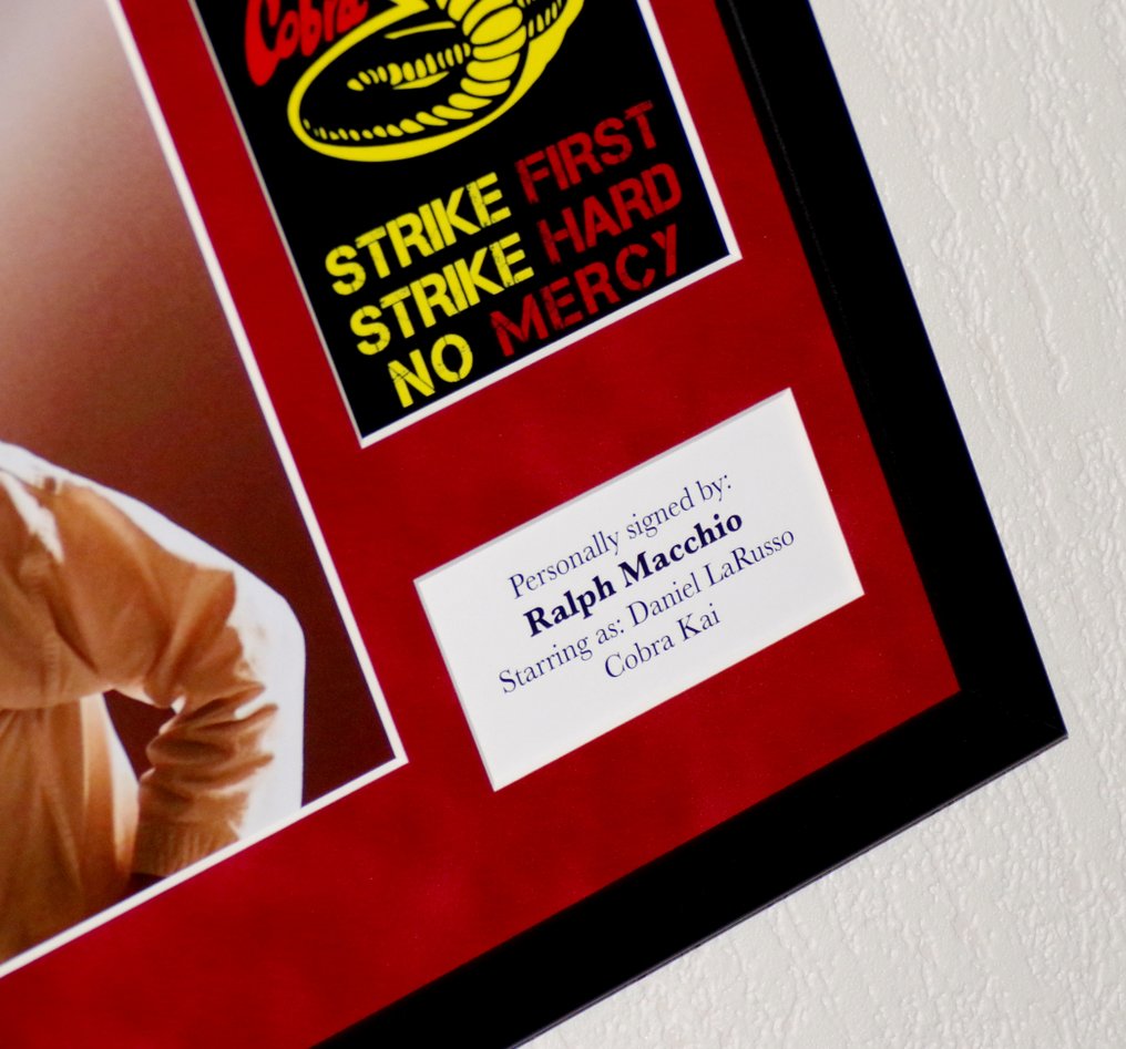 Cobra Kai - Ralph Macchio (Daniel LaRusso) Premium Framed, signed, + COA #2.1