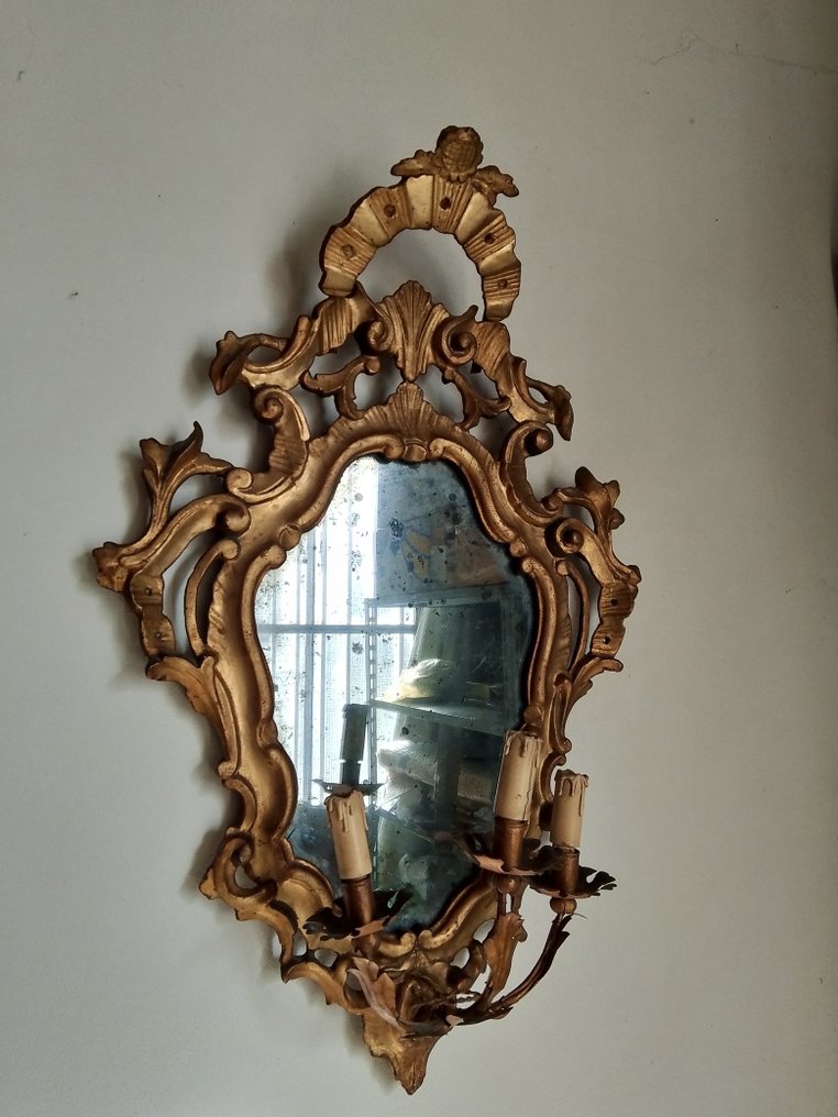 Fali tükör  - Fa, Aranyozott #1.0