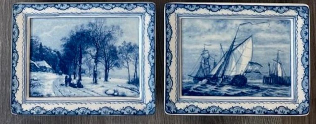 De Porceleyne Fles, Delft - A. Schelfhout - 墙板 - 瓷 - 设置六个独特的墙板 #4.3