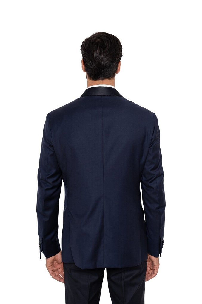 ISAIA NAPOLI RRP 5200€ Blue Navy Tuxedo Jacket Shawl Collar Wool 8R - 50 IT - Blazer - Neuf avec étiquette #1.0