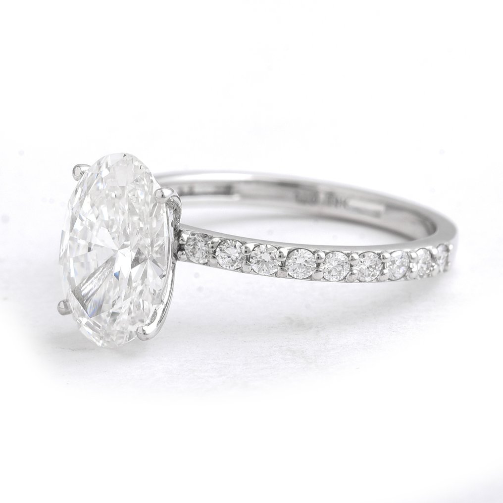 No reserve price - Ring - 14 kt. White gold - 2.87ct. tw. Diamond (Lab-grown) - Diamond #2.1