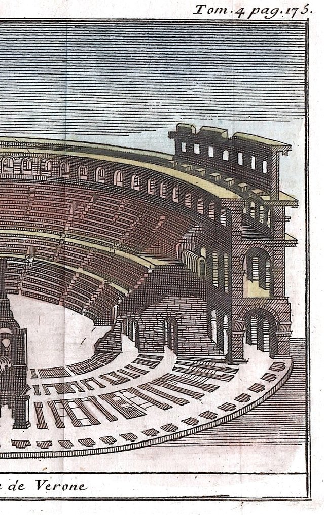 意大利 - 维罗纳竞技场，威尼托; Rogissart - Amphitheatre de Verone - 1701-1720 #2.1