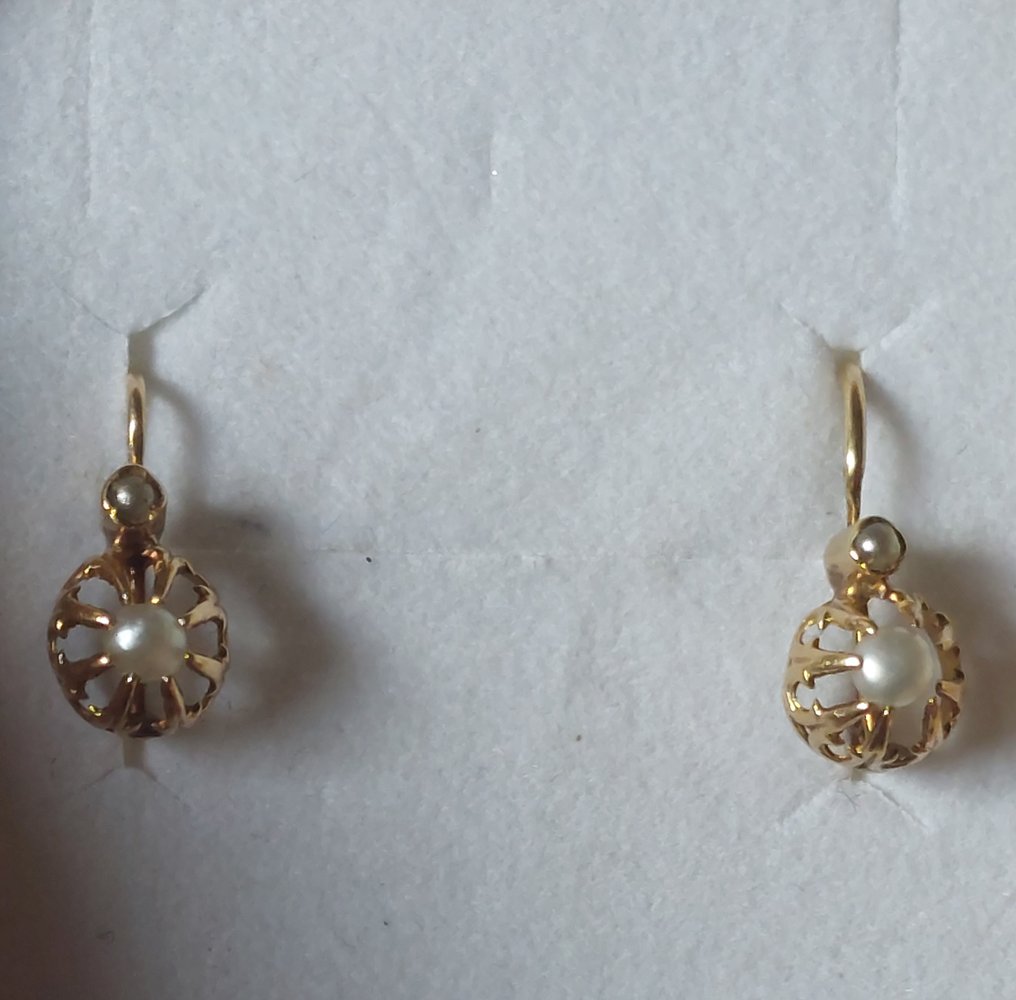 Ingen reservasjonspris - Øredobber - 18 karat Gull Perle - Perle #1.0