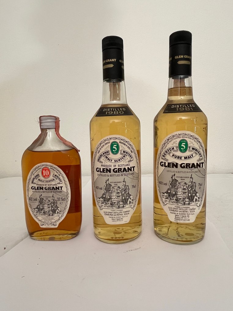 Glen Grant - 10yo, 1980 5yo & 1981 5yo - 75 cl, 37,5 cl - 3 botellas #1.0