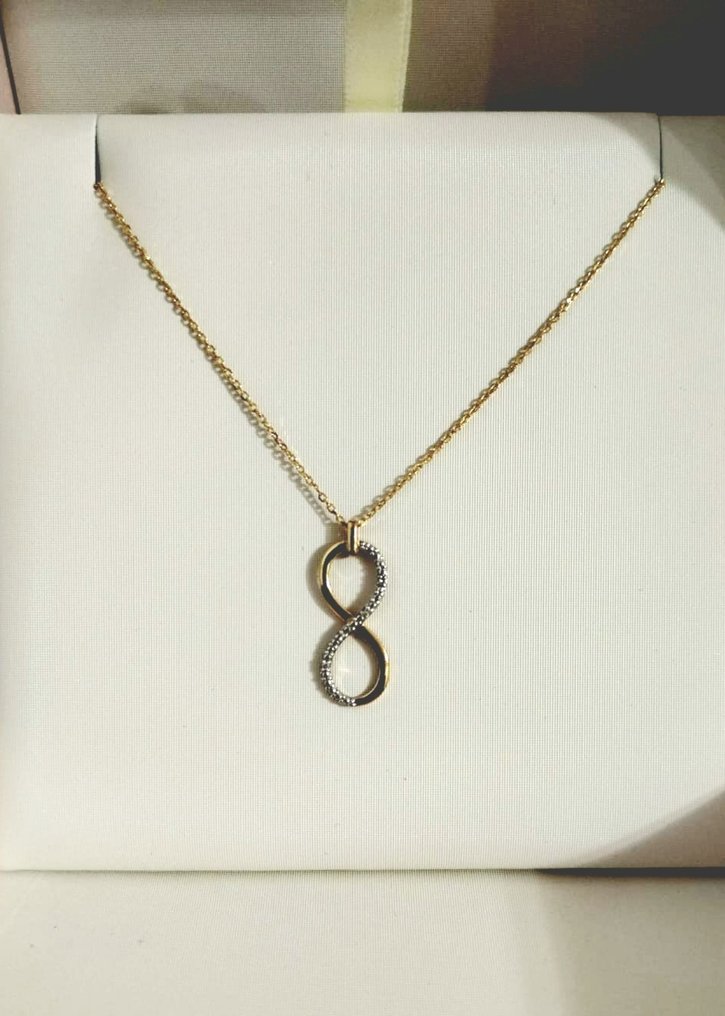 Nincs minimálár - ART - Choker nyaklánc - Sophia - 9 Kt Sárga arany - 0.01ct. tw. Gyémánt (Természetes) - Collana in Oro Infinito S #3.2