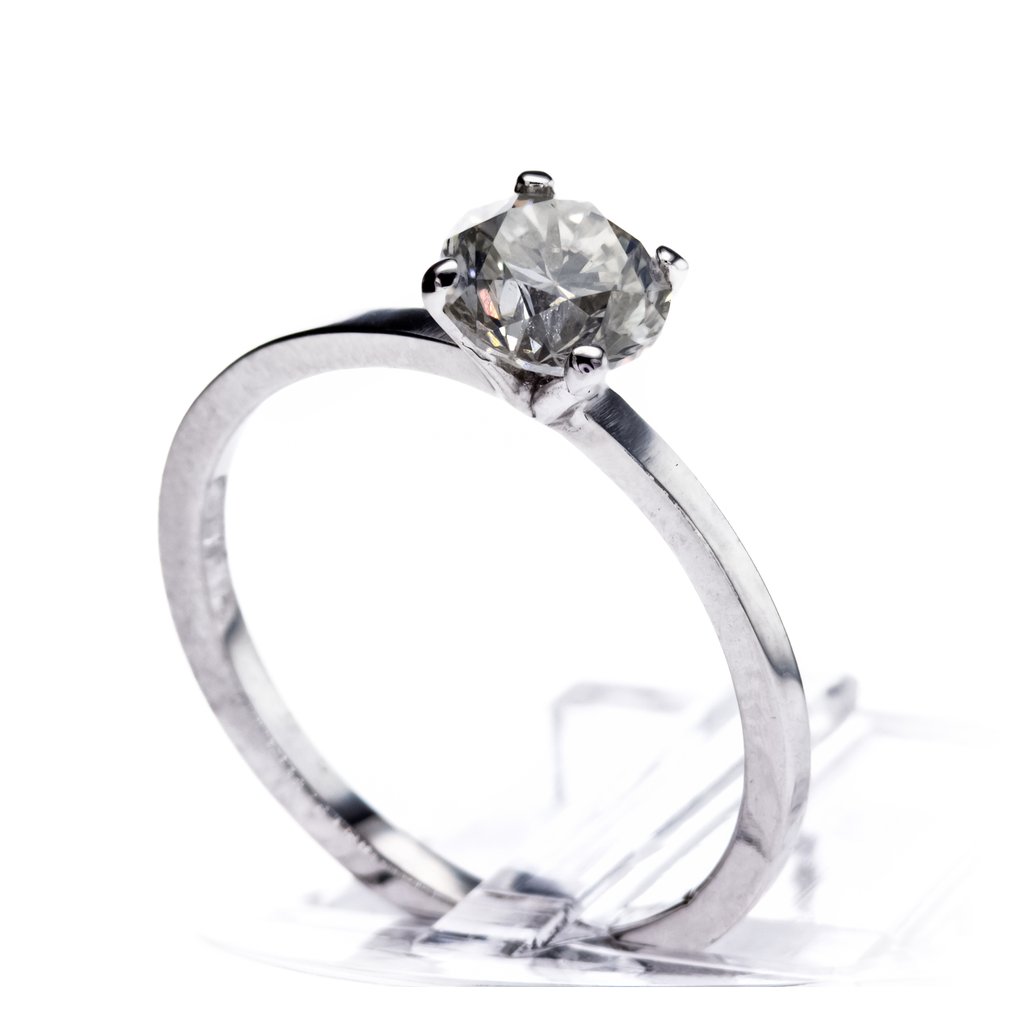 χωρίς τιμή ασφαλείας - Δαχτυλίδι αρραβώνων - 14 καράτια Λευκός χρυσός - 1.02ct. tw. Διαμάντι (Φυσικό) #1.0