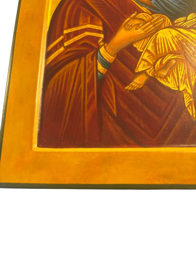 Ikon - Guds Moder - Træ - Håndmalet - 18 x 28 cm #4.3