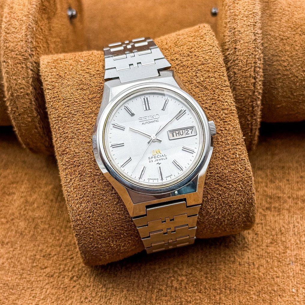 Seiko - LM Special "Gradient White Sunburst" 放映 – Hōei – Radiated Reflection - No reserve price - 5216-6040 - Men - 1974 #3.2