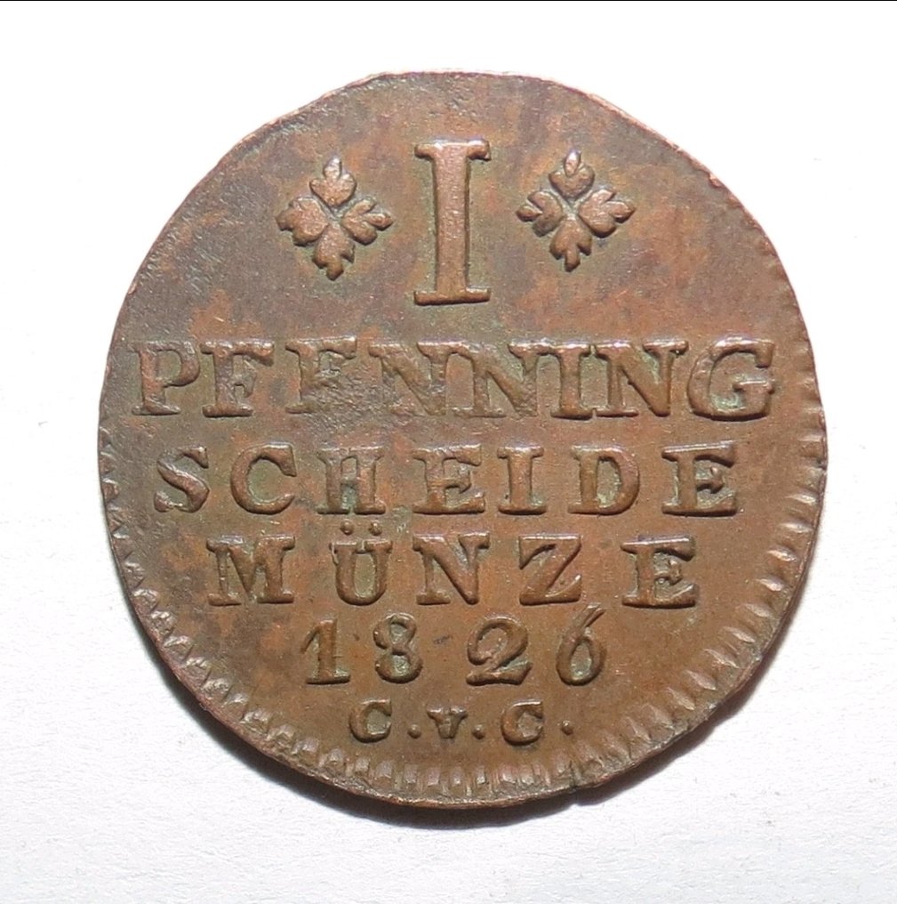 Alemanha, Braunschweig Lüneburg. Charles II (Karl II) (1823-1830). 1 Pfennig 1826/ Rare (Sem preço de reserva) #1.0