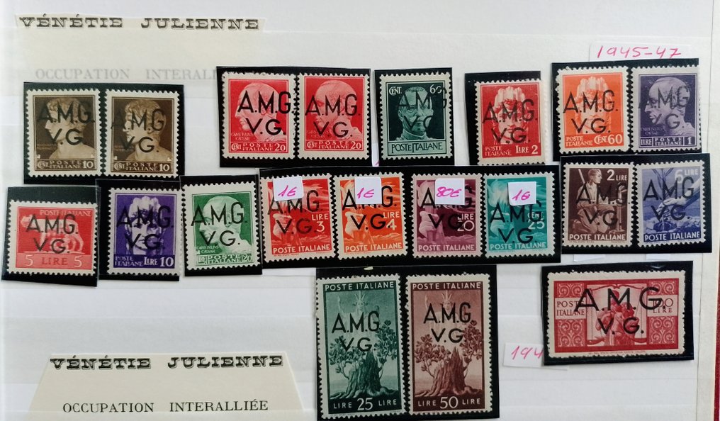 Ιταλία  - Η εικόνα δείχνει μια συλλογή από ιταλικά σφραγίσματα κατοχής από τις αρχές και τα μέσα του αιώνα. #1.0