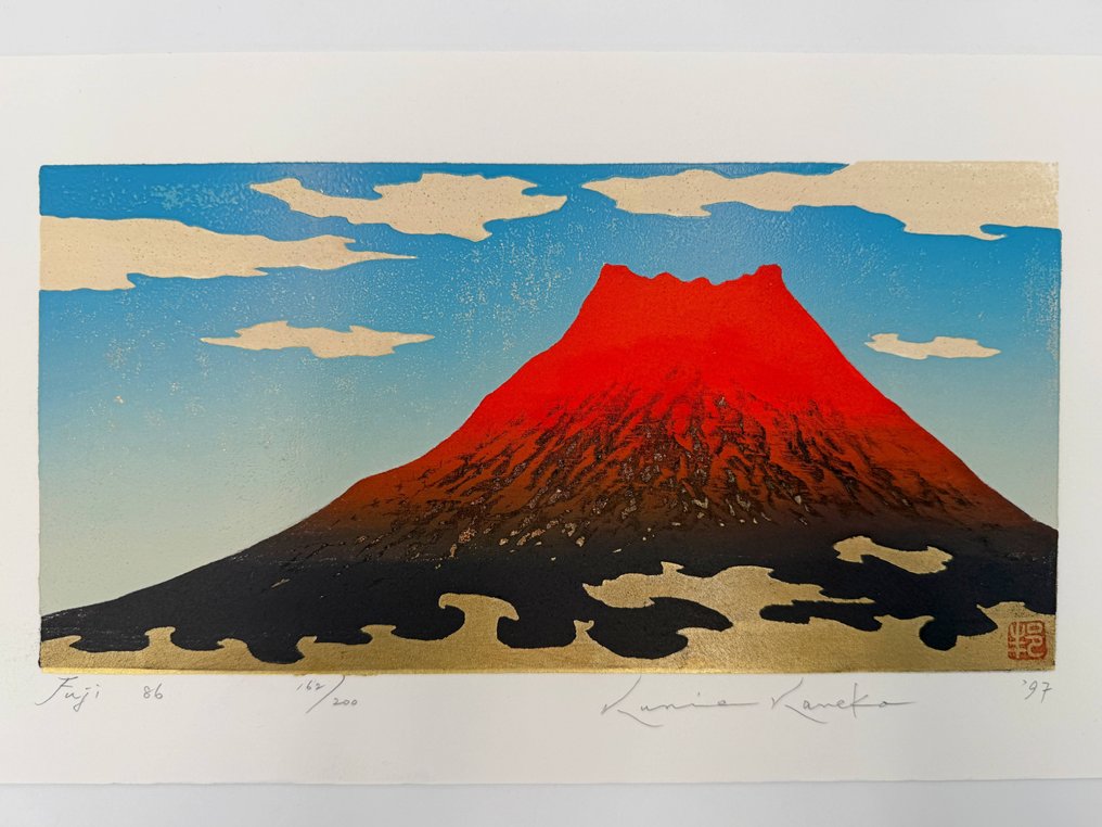RED Fuji Mount and Blue Sky / Limited edition - Kunio Kaneko (1949-) - Ιαπωνία (χωρίς τιμή ασφαλείας) #1.0