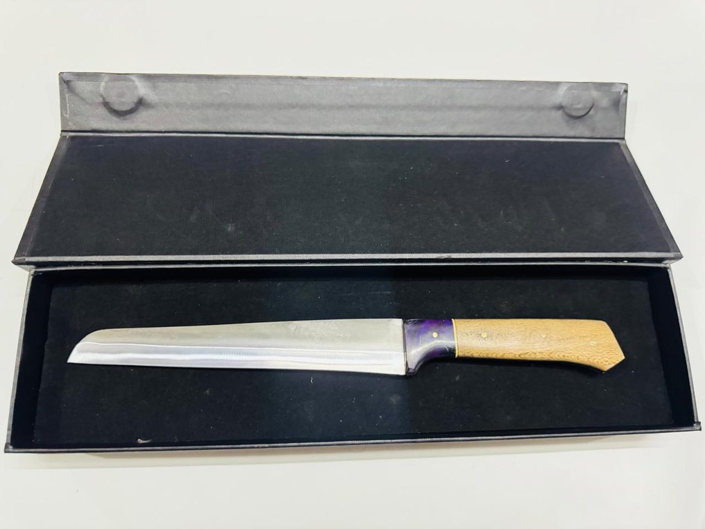 Μαχαίρι κουζίνας - Ιαπωνικό μαχαίρι αρτοποιού (069) - Λιγότερο Ατσάλι, εποξική ρητίνη με κουτί. - Ιαπωνία - Ιαπωνικό μαχαίρι αρτοποιού #1.0