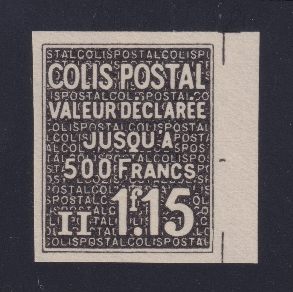 法國 1938 - 邮票用于邮政包裹编号164b，九成新，无齿，叶边，华丽 - Yvert #1.0