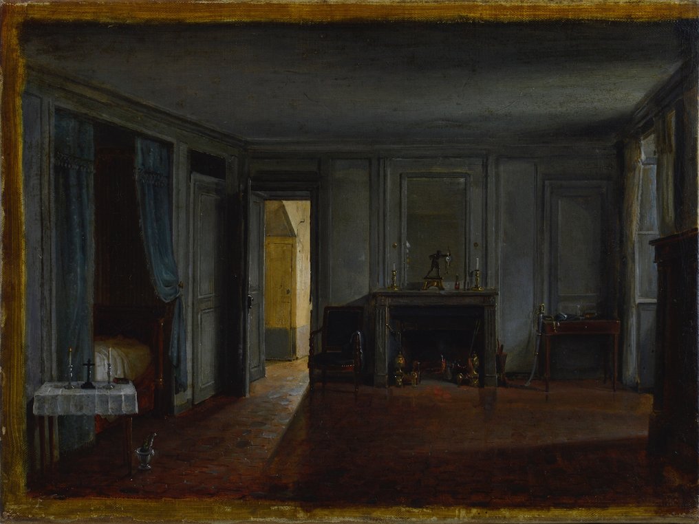 François Edmé Ricois 1795-1881. - Intérieur d'une chambre à coucher. #1.0