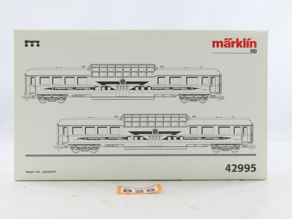Märklin H0 - 42995 - Ensemble de wagons de passagers pour trains miniatures (1) - Ensemble de voitures de personnes en deux parties « Apfelpheil » avec 2x voitures de train express à - DB #2.1