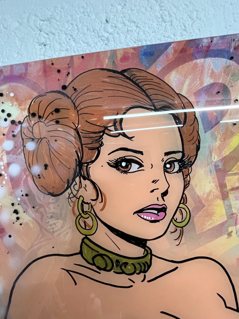 Alvin Silvrants - Star Wars Princess Leia with R2D2 and C3PO - High Gloss straight edge painting #2.1