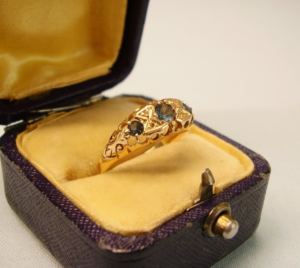 Sans prix de réserve - Handmade - Bague - 18 carats Or jaune - 0.24ct. tw. Saphir - Diamant - Travail manuel Chester1911+MZ #1.0