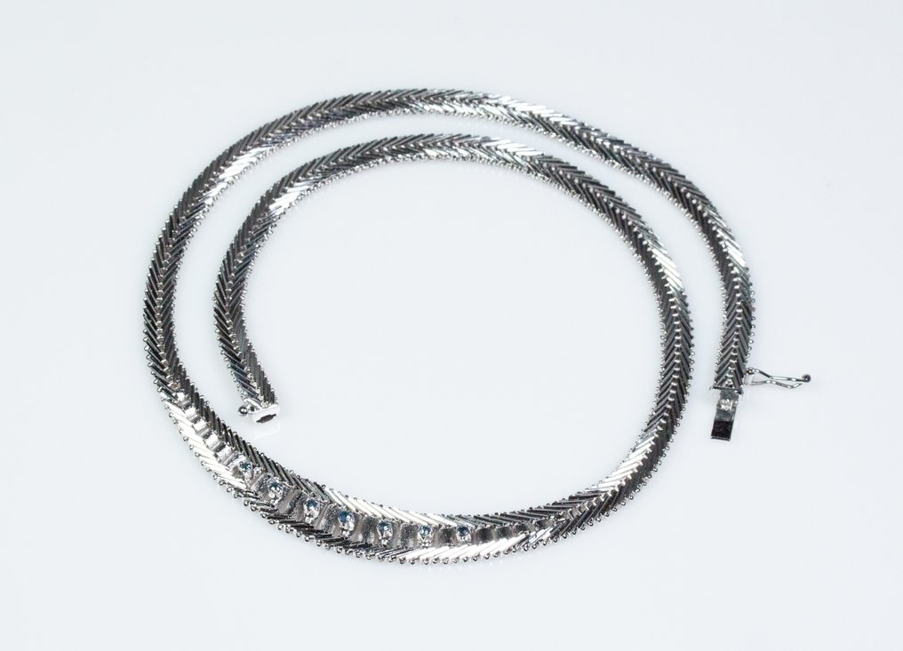 Sem preço de reserva - Colar - 835 Silber - 0,20 ct Saphire #2.1