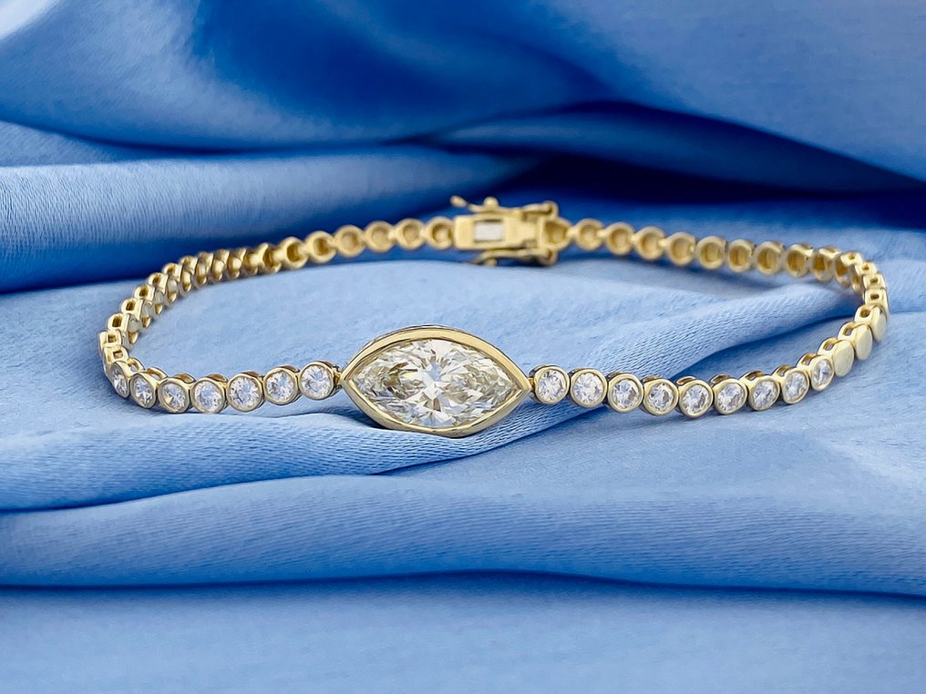 Bracelet - 14 kt. Yellow gold -  3.02ct. tw. Diamond (Lab-grown) - Diamond #4.3
