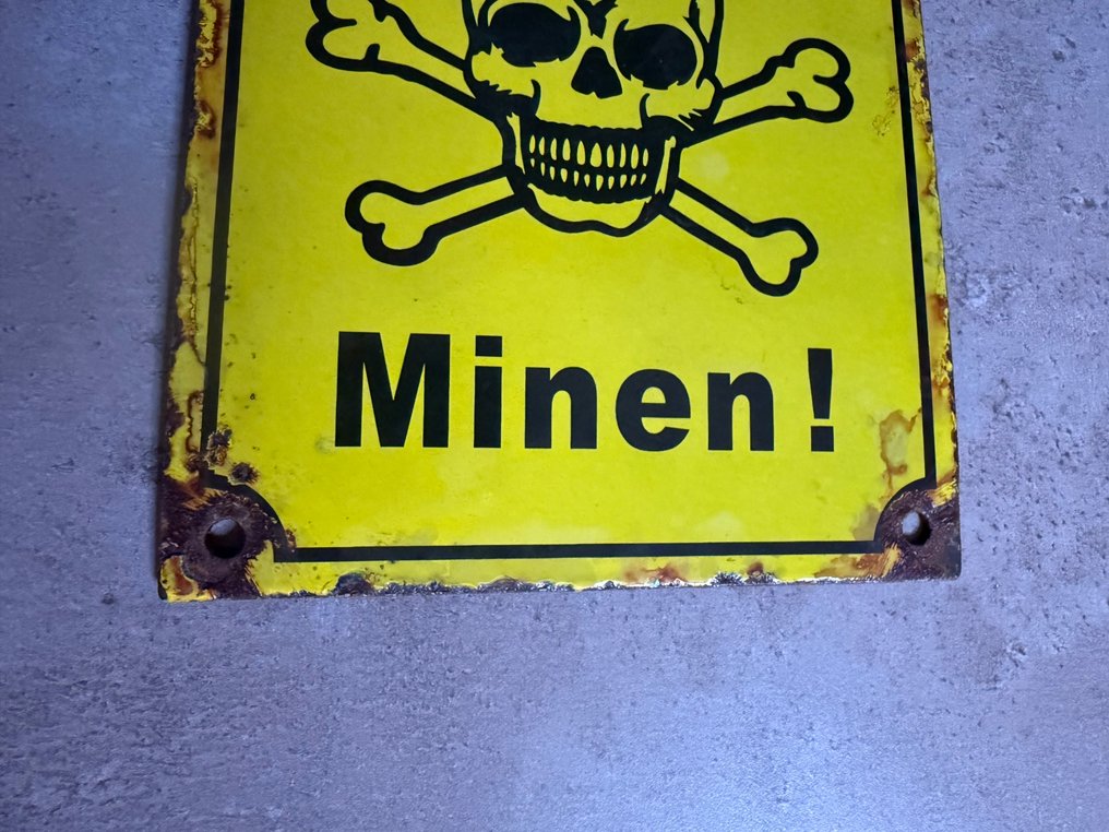 Achtung Minen! - World War II - Enamel sign - Enamel, Metal #2.1